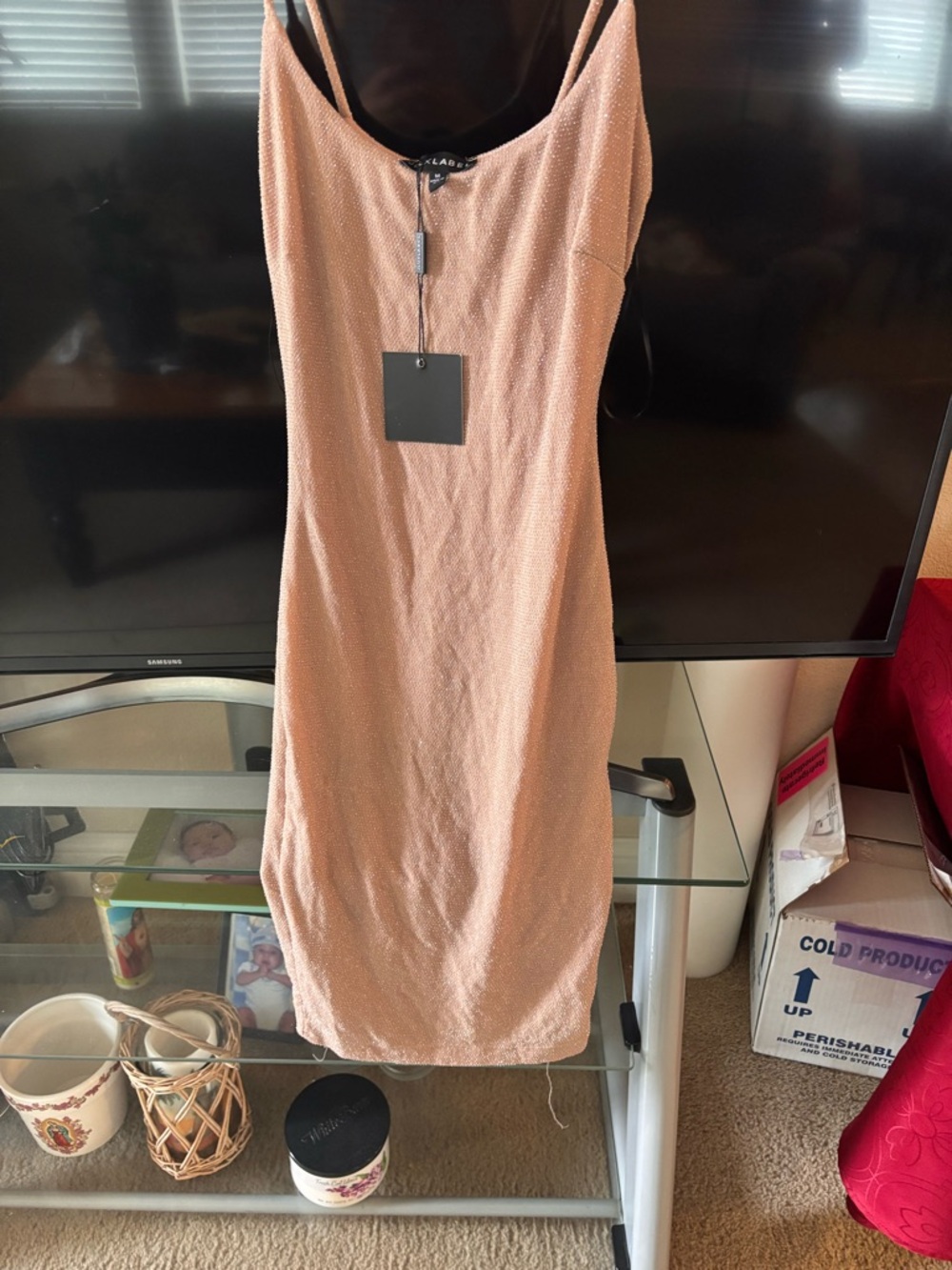Sleeveless Blush Pink Bodycon Dress - Unbranded